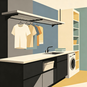 Laundry Room Drying Rack Installation